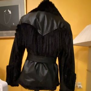 Fur and leather jacket